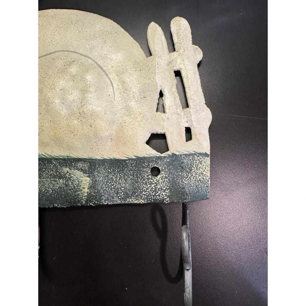 Rustic Bunny Wall Hook - Decorative Green and Tan Home Wall Decor